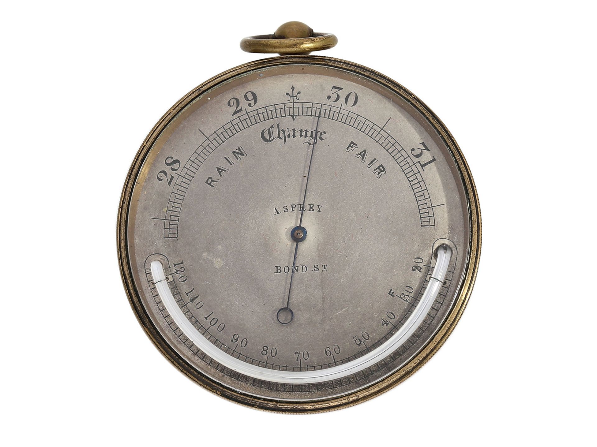 Taschenbarometer/Thermometer/Kompass: Konvolut aus einem Taschenbarometer und einem Taschenkompass,  - Bild 7 aus 9