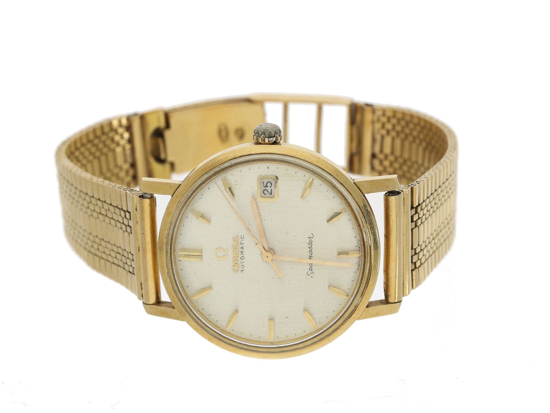 Armbanduhr: vintage Omega Seamster in 18K Gold - Bild 2 aus 2