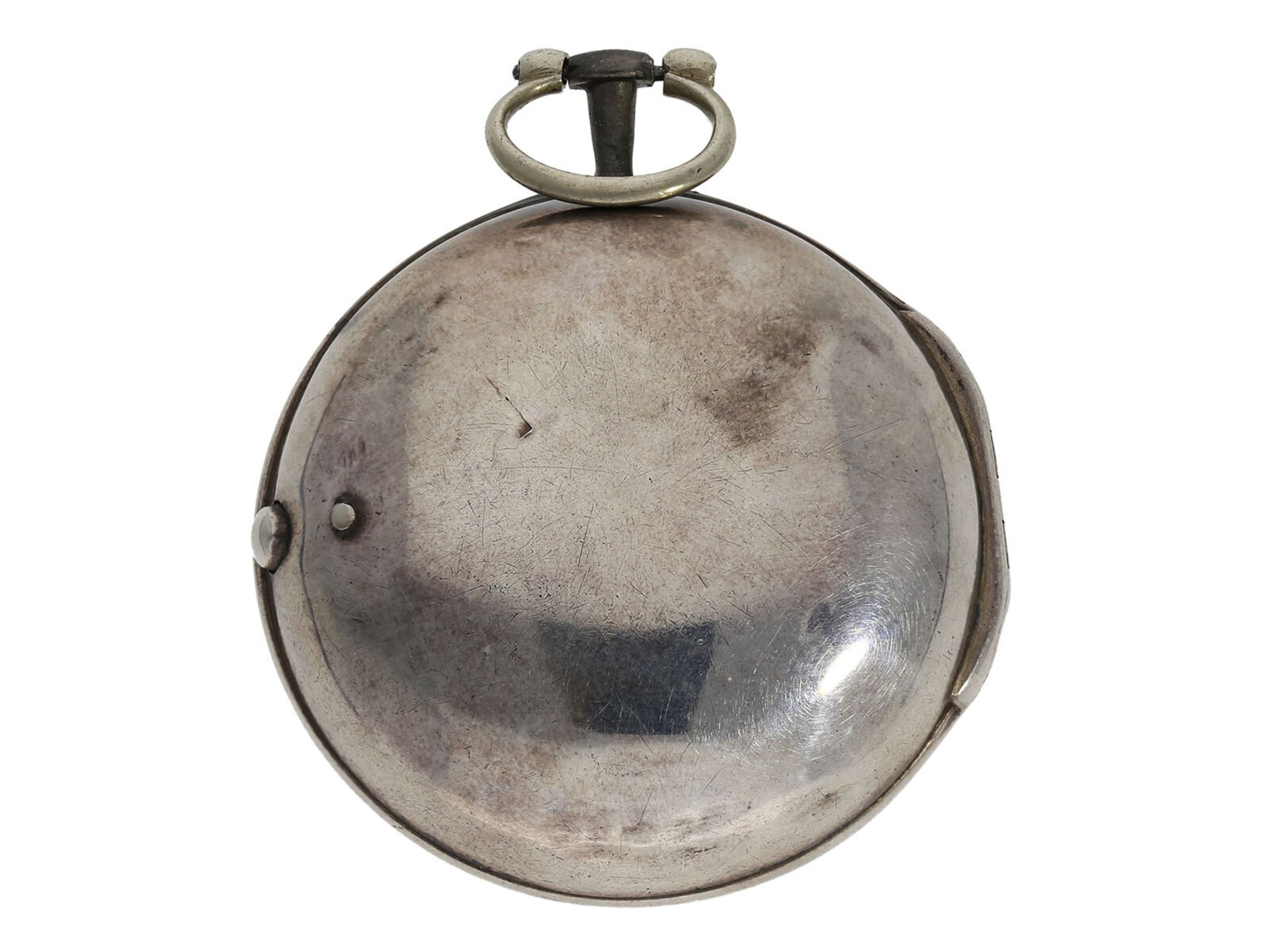 Taschenuhr: ausgesprochen schöne, frühe englische Champlevé-Doppelgehäuse-Spindeluhr, John Jullion B - Image 2 of 12