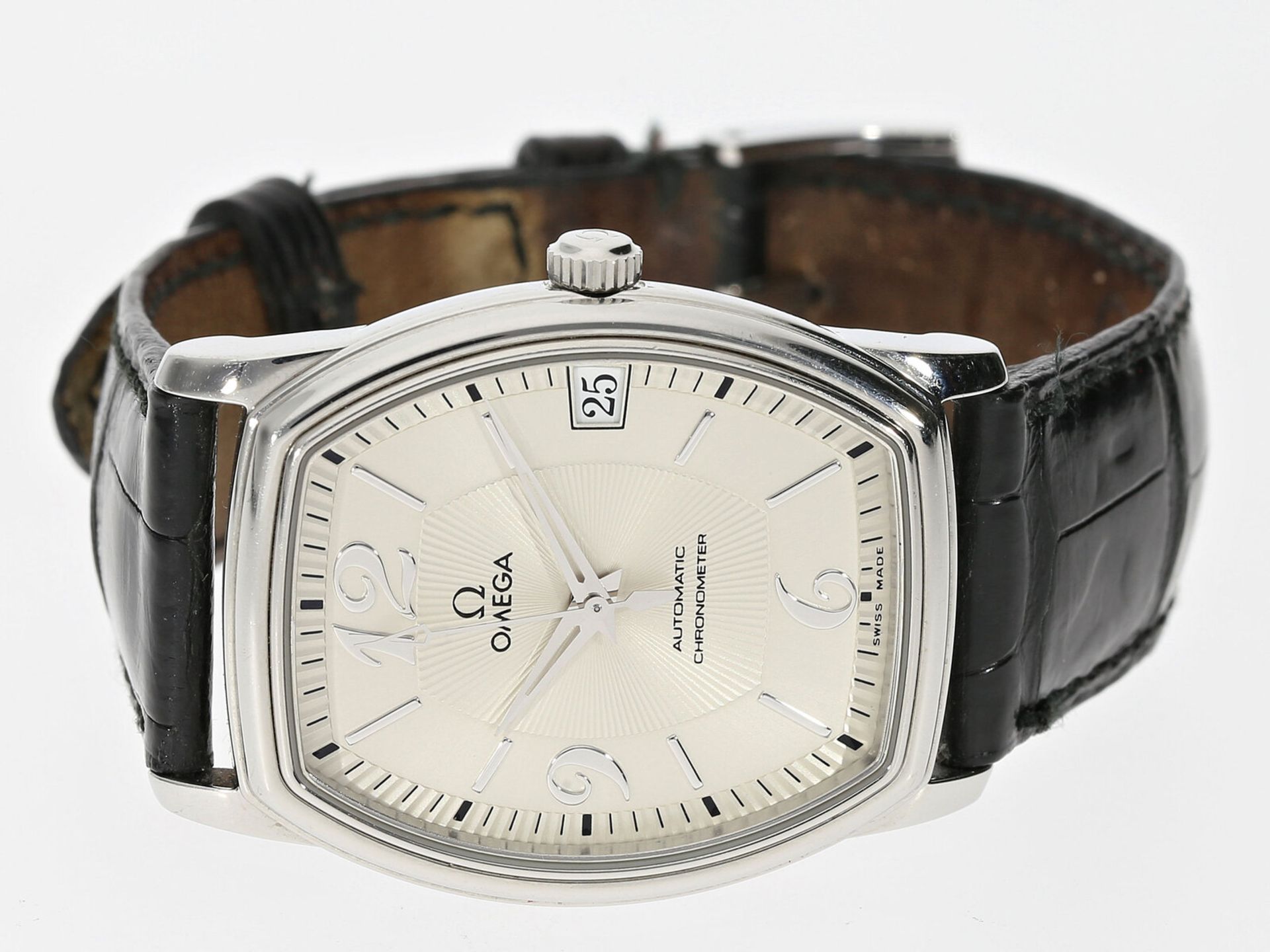 Armbanduhr: feine Omega Herrenuhr in Edelstahl, Chronometer, Kaliber 1120, Full Set