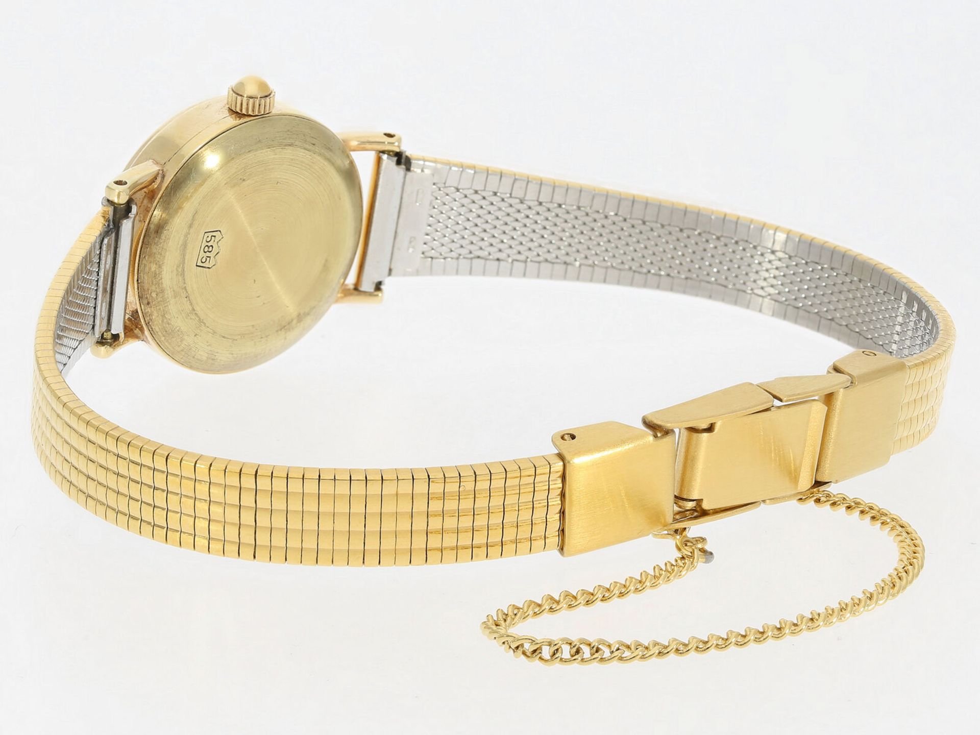 Armbanduhr: Goldene vintage Glashütter Damenuhr, Uhrenbetriebe GUB - Bild 2 aus 2