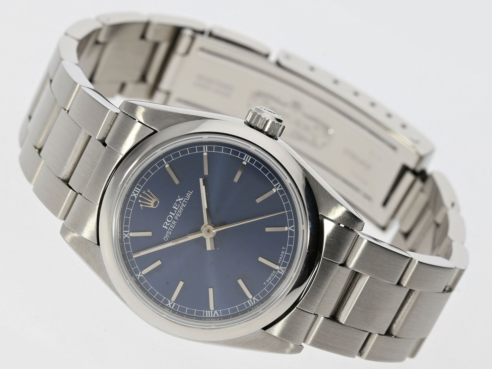 Armbanduhr: Rolex Oyster Perpetual Herrenuhr, Edelstahl, Baujahr 1995, Ref. 67480