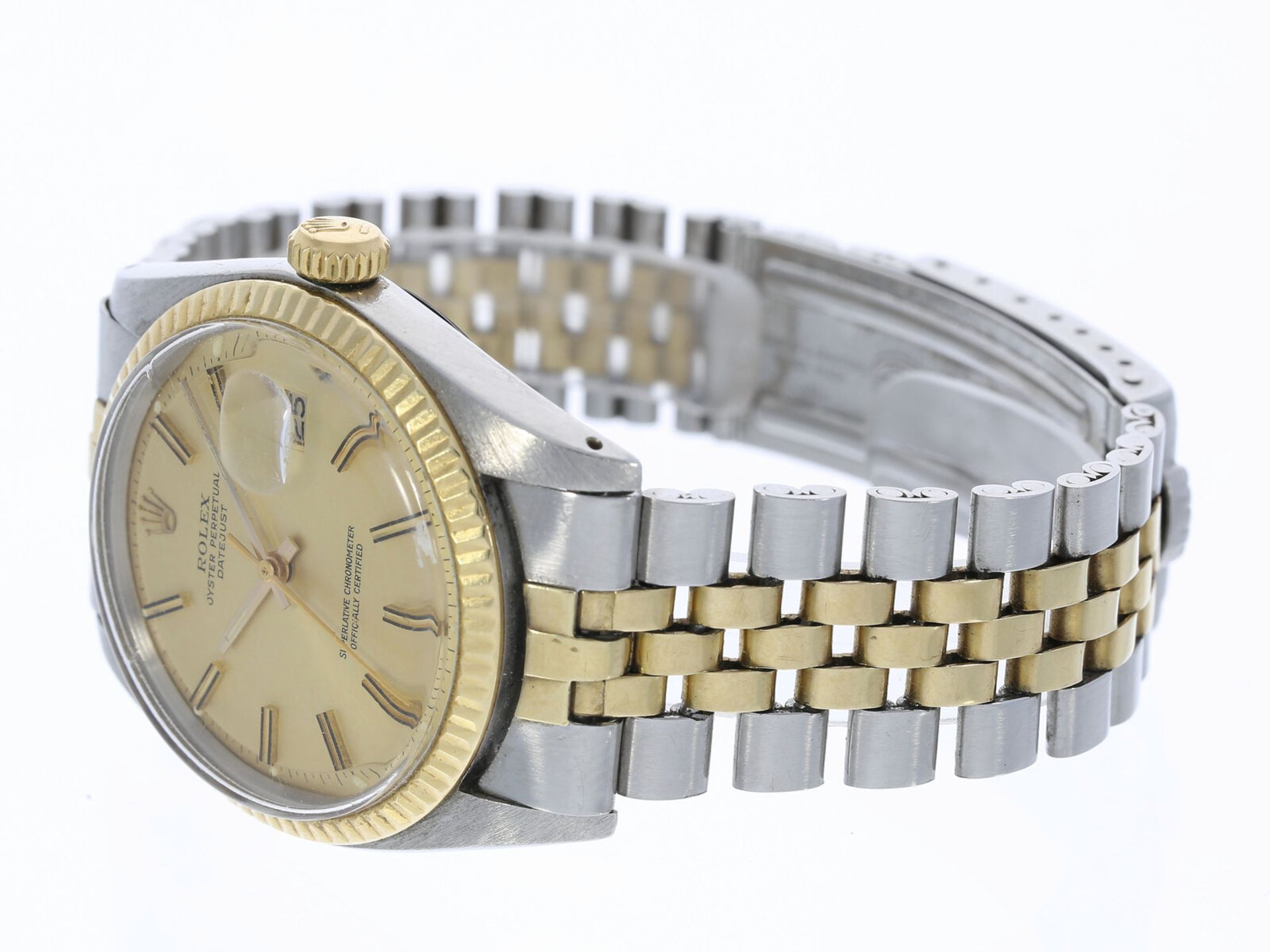 Armbanduhr: vintage Rolex Oyster Datejust Stahl/Gold, mit Box - Bild 3 aus 6