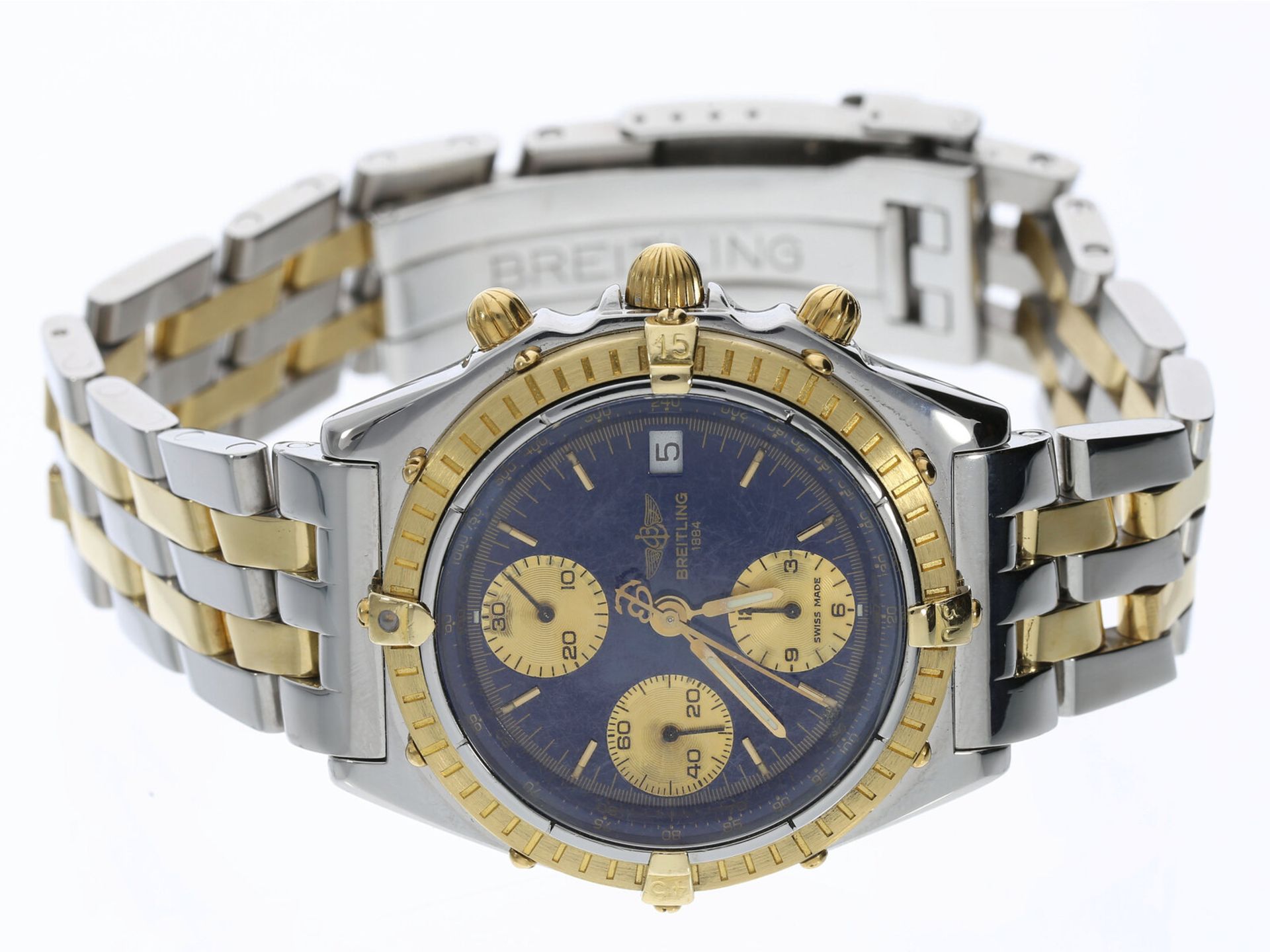 Hochwertiger, großer Breitling Chronograph in Stahl/Gold, "Chronomat" Ref. B 13047