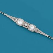 Art Déco-Armband mit zwei Altschliff-Diamanten