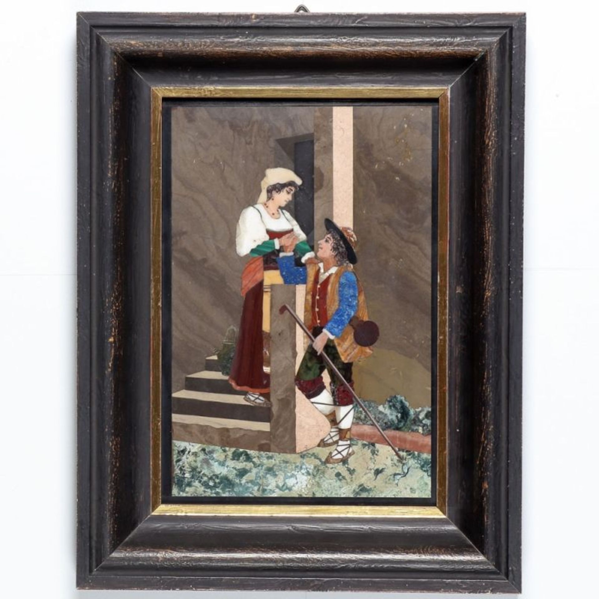 Pietra Dura-Bild Italien, Ende 19. Jahrhunderts - Image 3 of 3