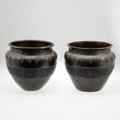 Zwei Cachepots, China, 20. Jahrhundert