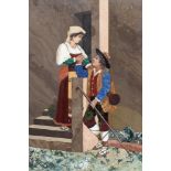 Pietra Dura-Bild Italien, Ende 19. Jahrhunderts