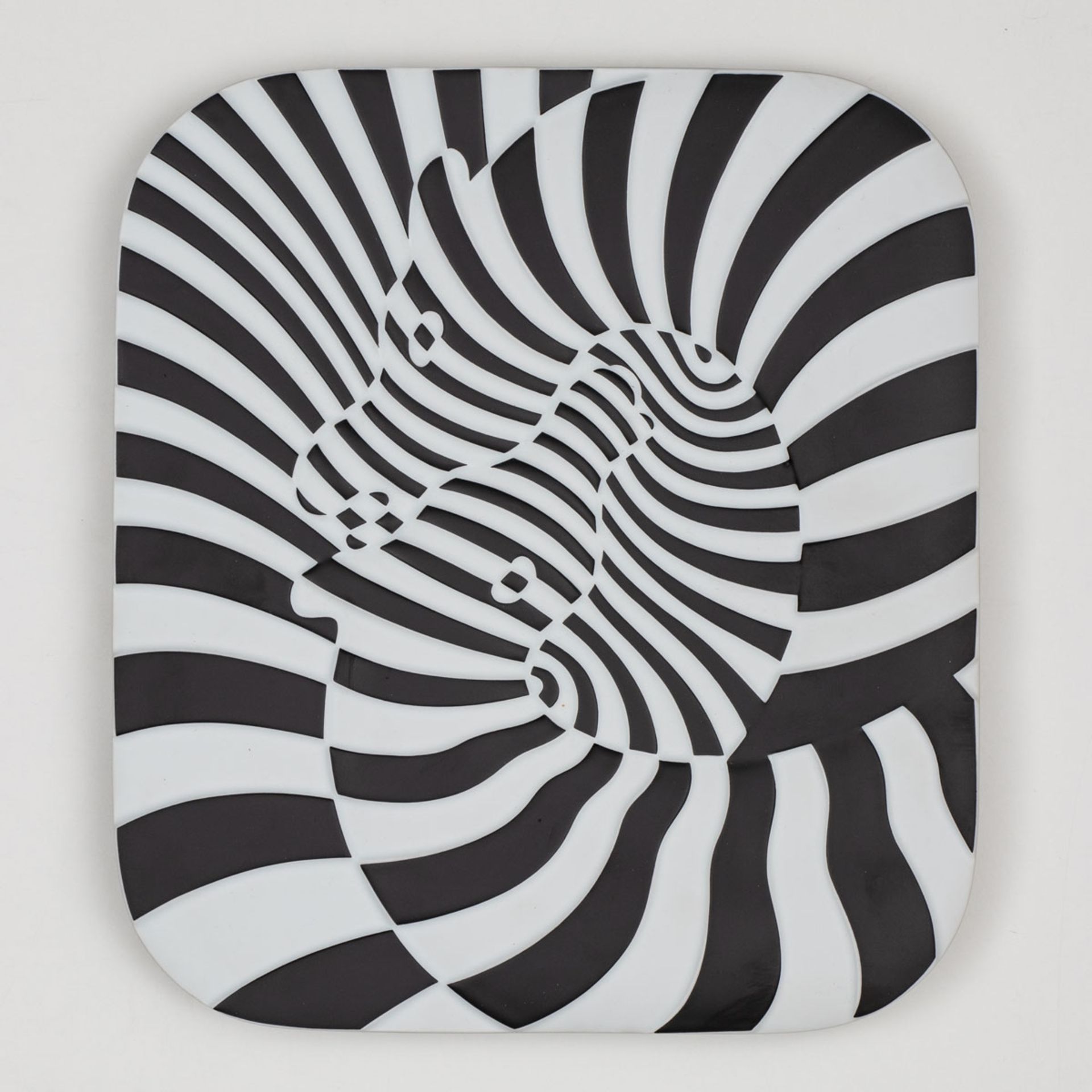 Limitierter Jahresteller Victor Vasarely - Zebras. Rosenthal AG, Selb 1977