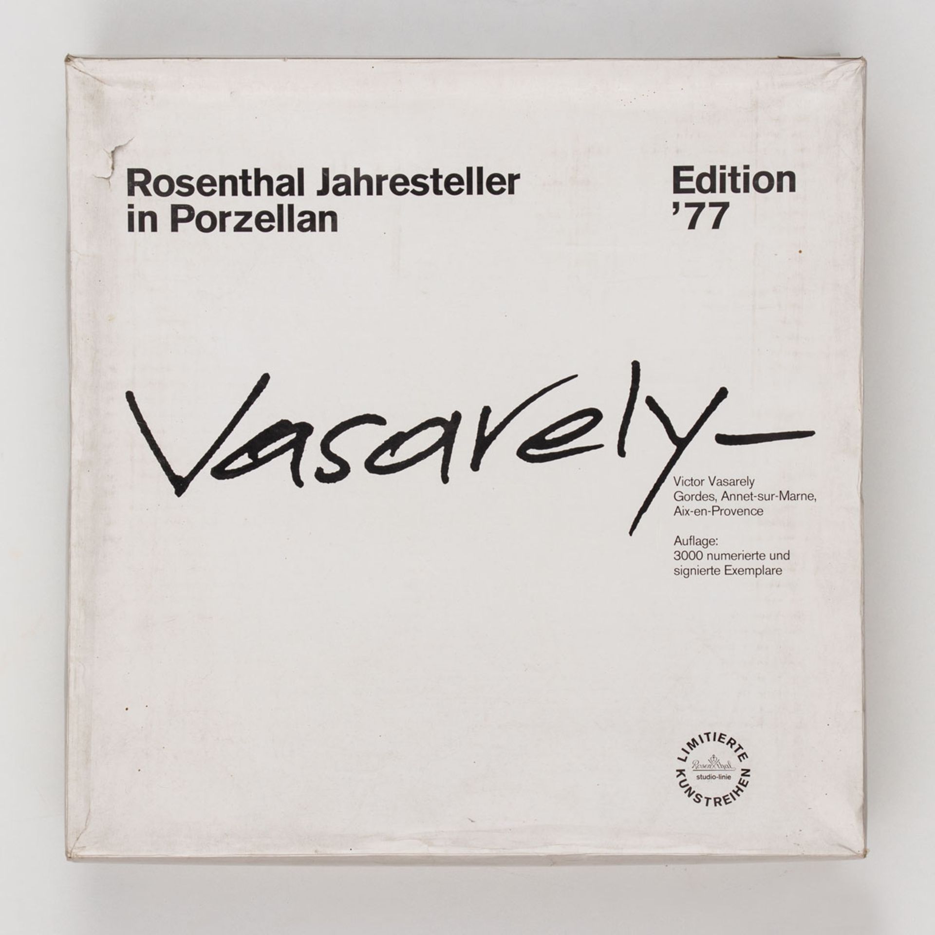 Limitierter Jahresteller Victor Vasarely - Zebras. Rosenthal AG, Selb 1977 - Bild 2 aus 2