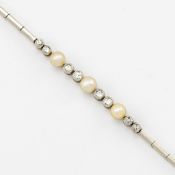 Art Déco-Armband mit Perlen und Diamanten