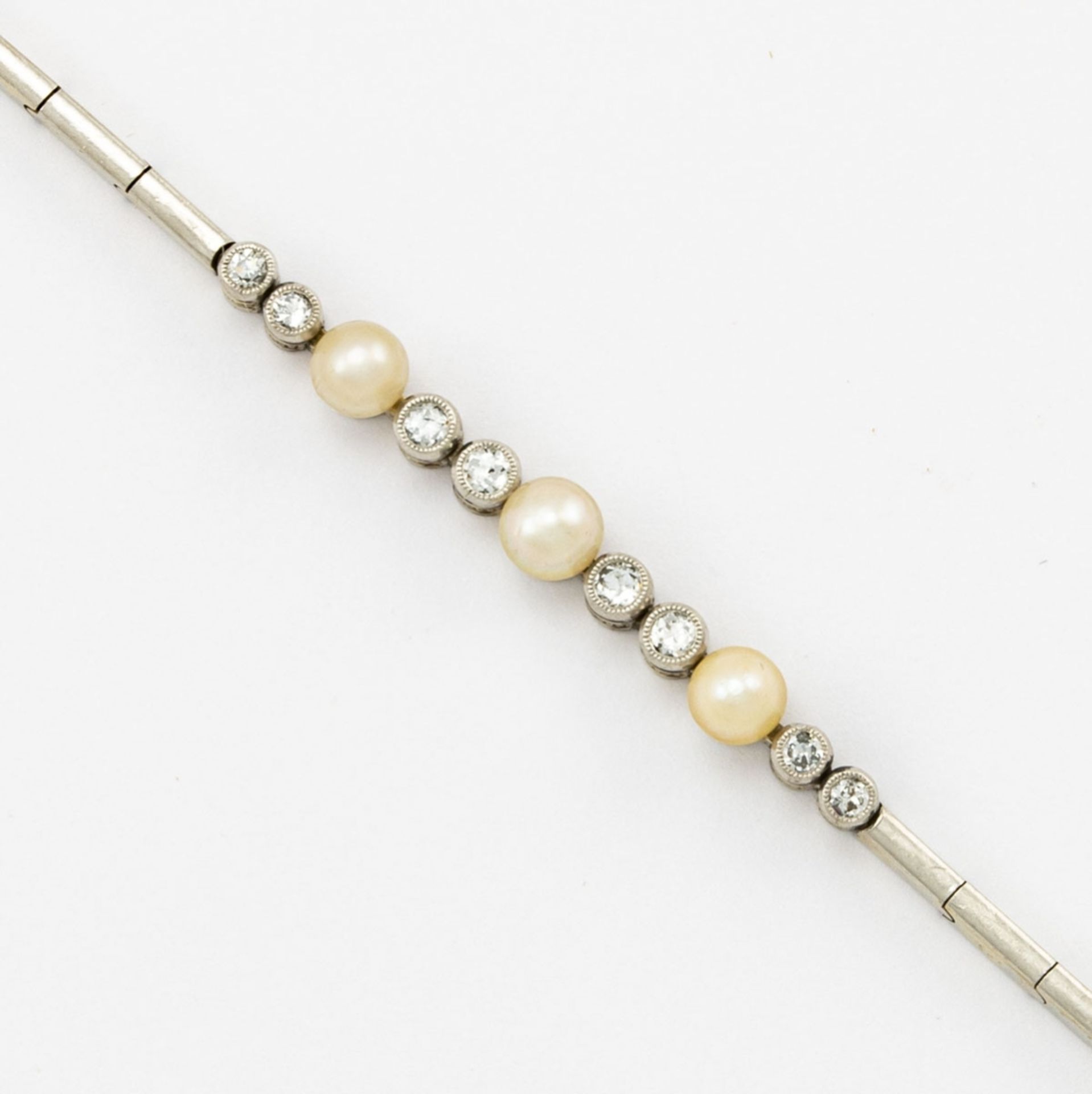 Art Déco-Armband mit Perlen und Diamanten