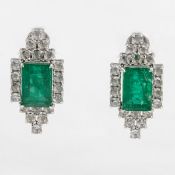 Paar Smaragd-Ohrringe