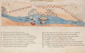 Kupferstecher, Anfang 19. Jahrhundert, Schlacht bei Aspern (Karte), Portugiesisch