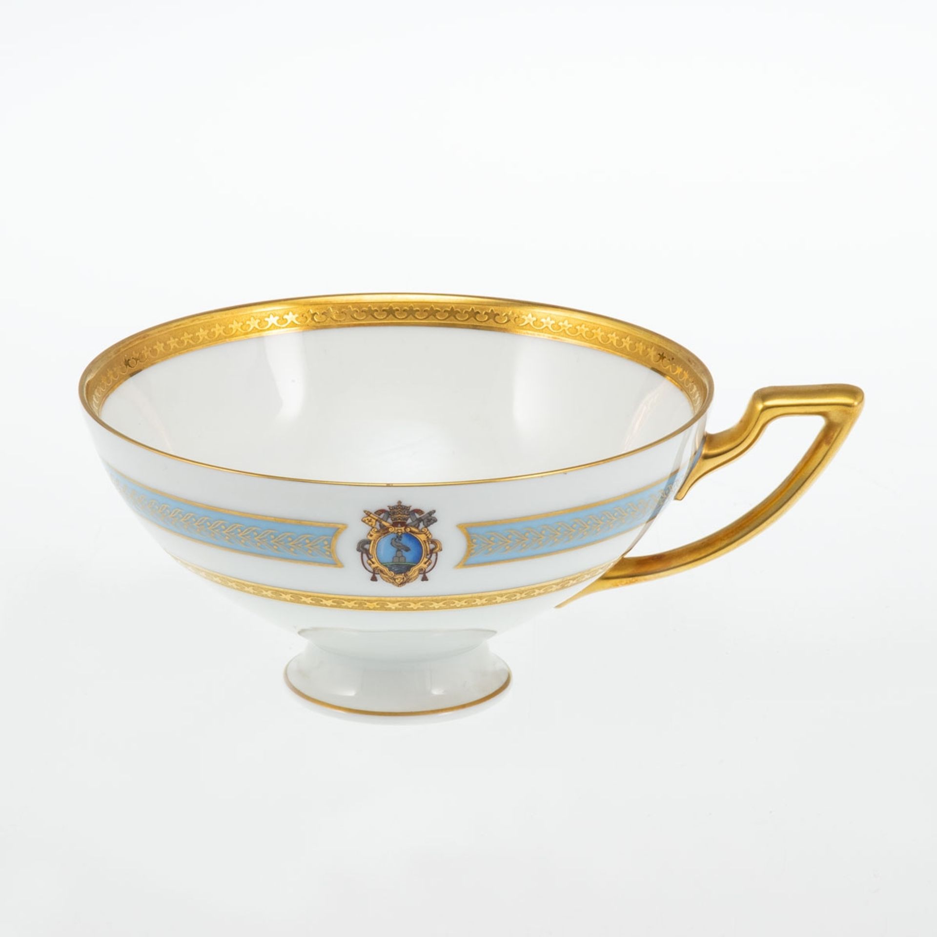 Teetasse aus dem Tafelservice des Papstes Pius XII. Heinrich Porzellan, Selb 1955.