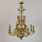 8flg. Barock Deckenlampe mit Doppelkopfadler