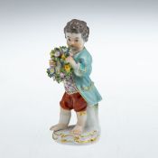 Figur: Junge mit Blütenkranz (Gärtnerkind). Meissen 1971.