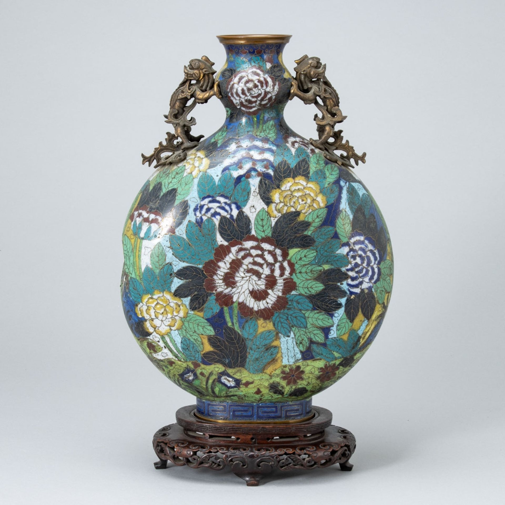 Cloisonné-Pilgerflasche, China, um 1900