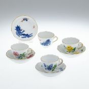 4 Mokkatassen. Meissen 1972-1980.