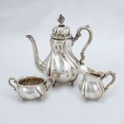 3tlg. Mokkaservice im Barock Stil