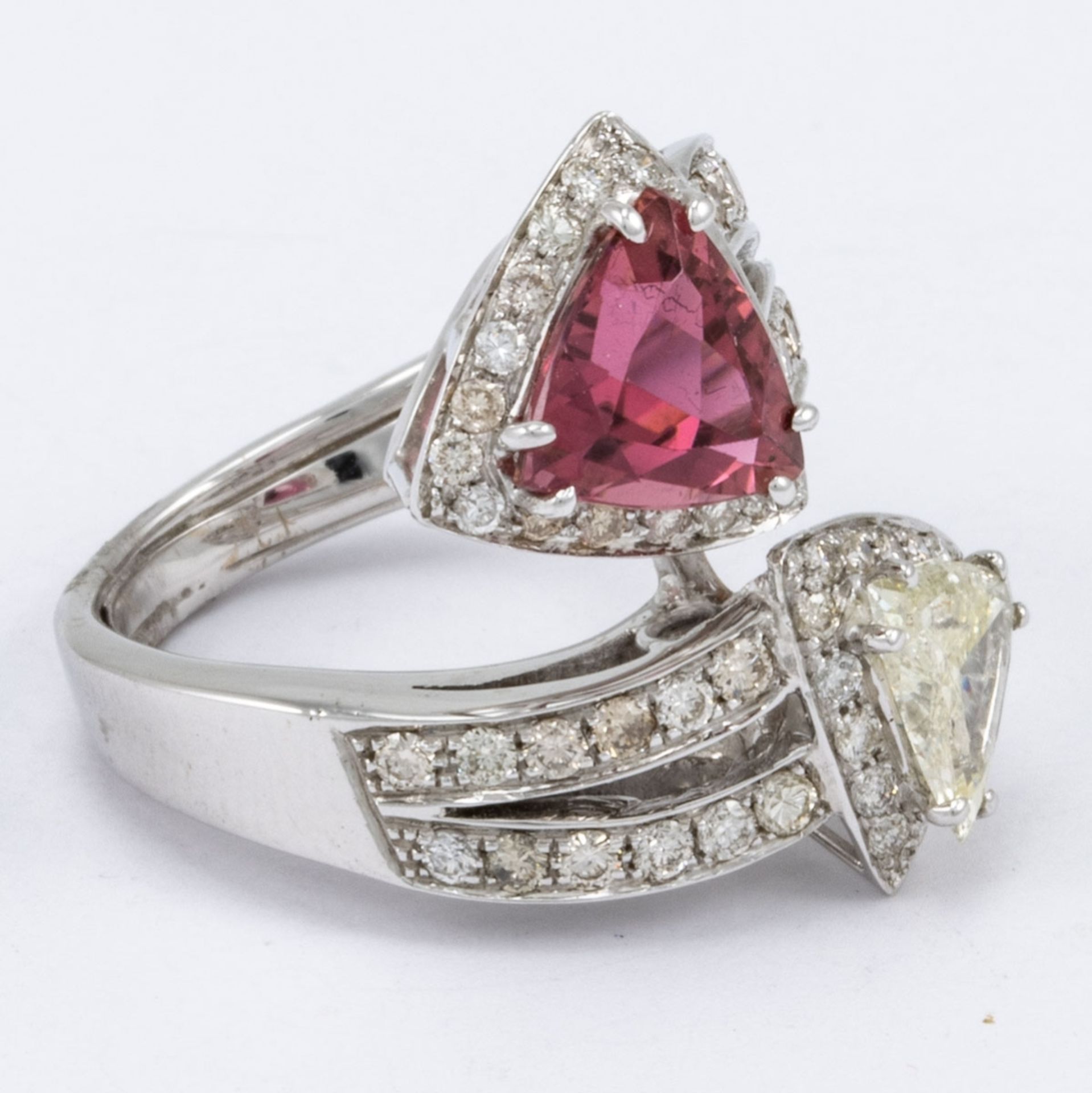 Toi-et-Moi Ring mit Diamant und Turmalin - Image 2 of 2