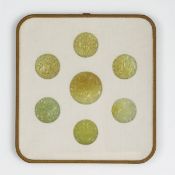 7 Jade-Medaillons, China, 19. Jahrhundert