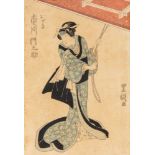 Utagawa Toyokuni II attr. (1777 - 1835), Farbholzschnitt, Kabuki-Schauspieler