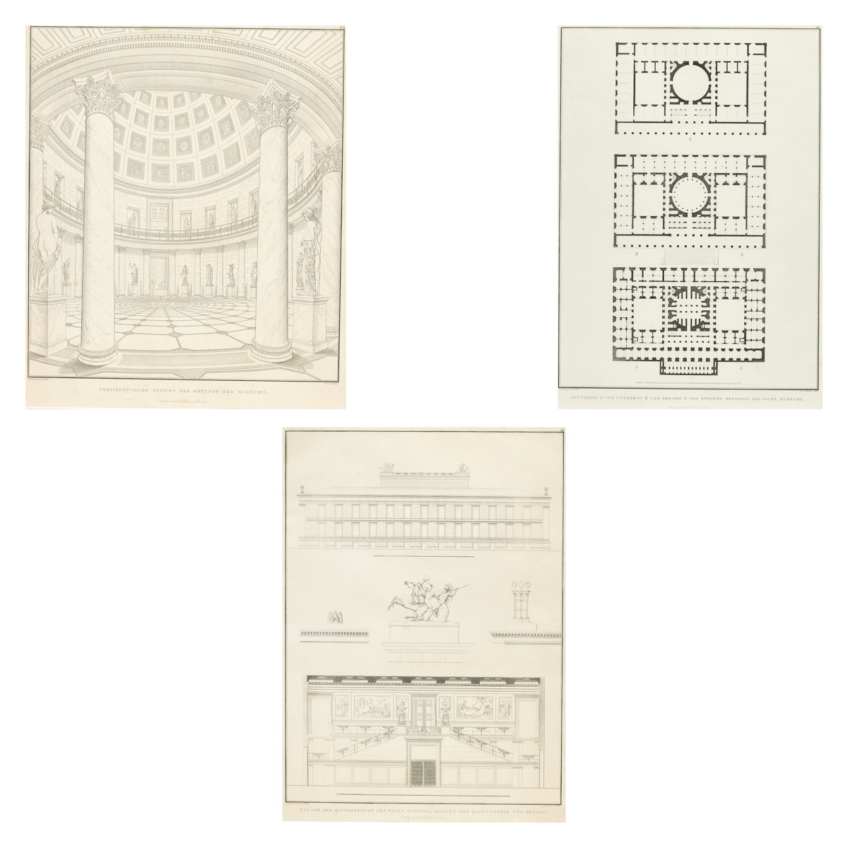 Karl Friedrich Schinkel (1781-1841) (von und nach), 3 Kupferstiche