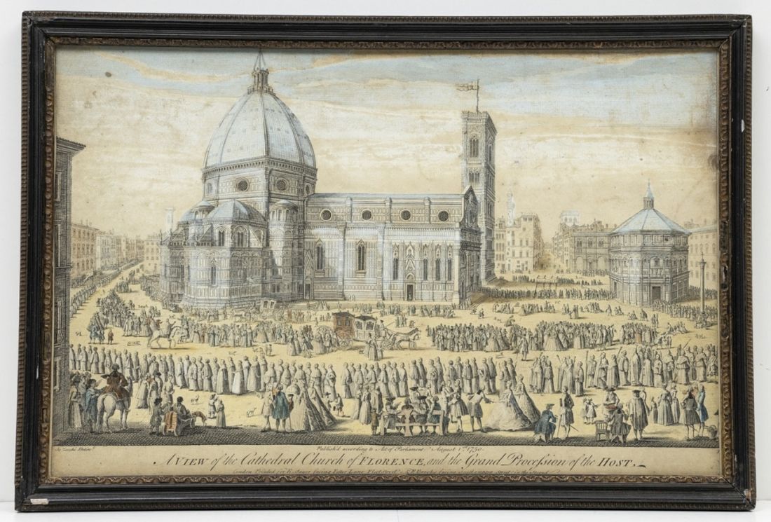 Giuseppe Zocchi (1716-1767), Kathedrale von Florenz, kolor. Kupferstich - Bild 2 aus 2