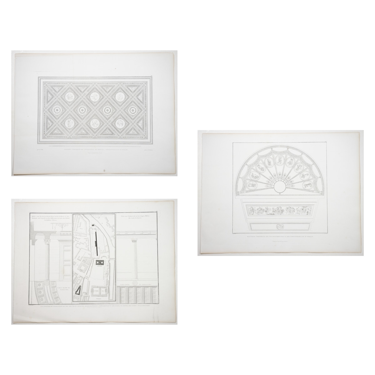 Karl Friedrich Schinkel (gezeichnet und Umkreis) (1781-1841), 3 Kupferstiche
