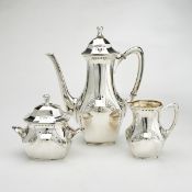 Seltenes 3tlg. Jugendstil Kaffeeservice