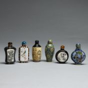 Konvolut 6 Snuffbottles, China