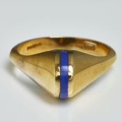 Designer Gold-Ring mit Lapislazuli