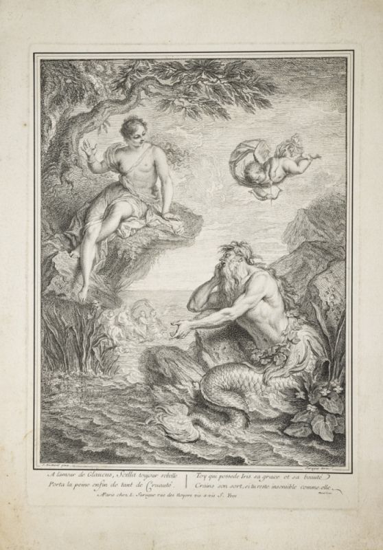 Louis Surugue (1686-1762), Glaucus und Scylla, Radierung