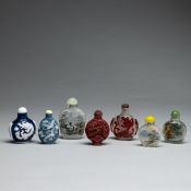 Konvolut 7 Snuffbottles, China