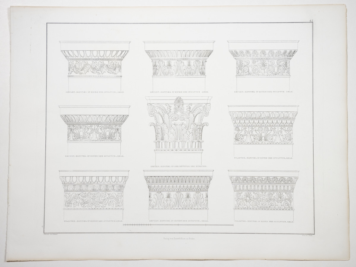 Karl Friedrich Schinkel (1781-1841), Drei Kupferstiche (Entwürfe) - Bild 2 aus 4