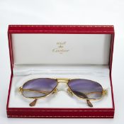 CARTIER - Brille mit geschliffenen, gefärbten Gläsern in Schatulle