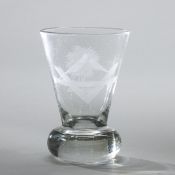 Logenglas sog. Kanone - Freimaurer. Um 1900.