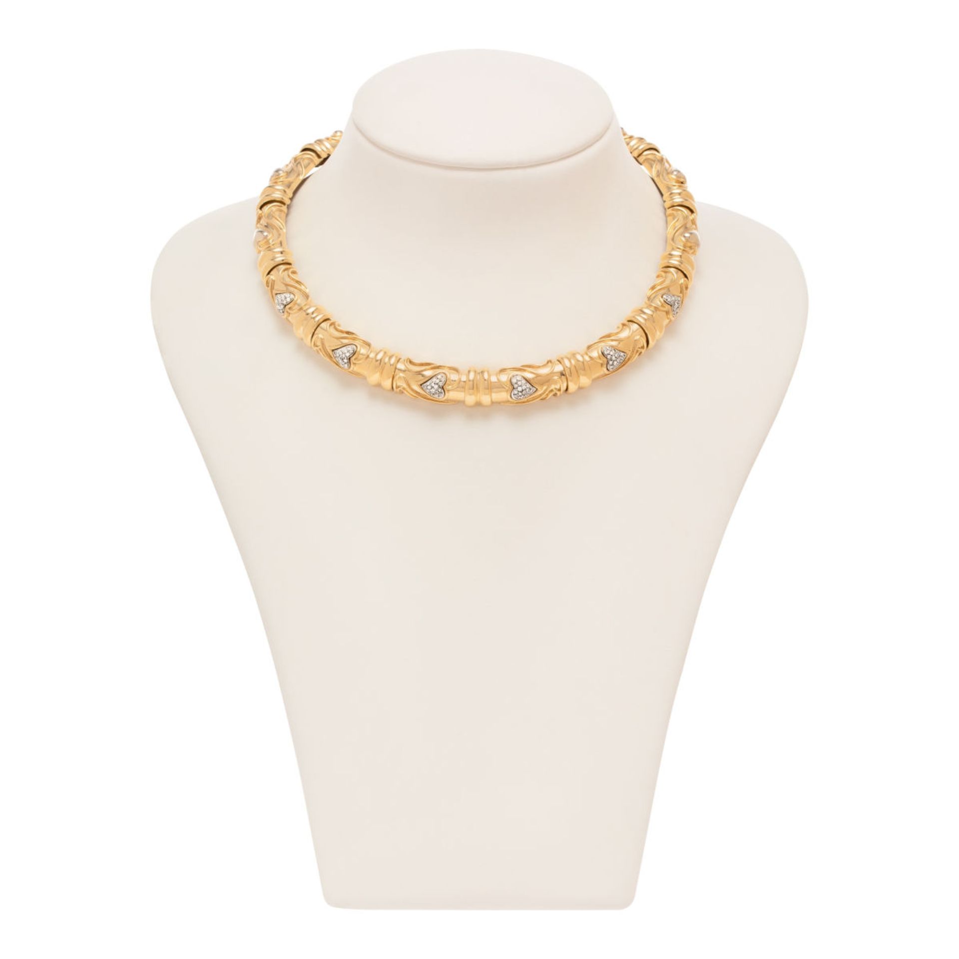 Wempe gold necklace with diamond hearts