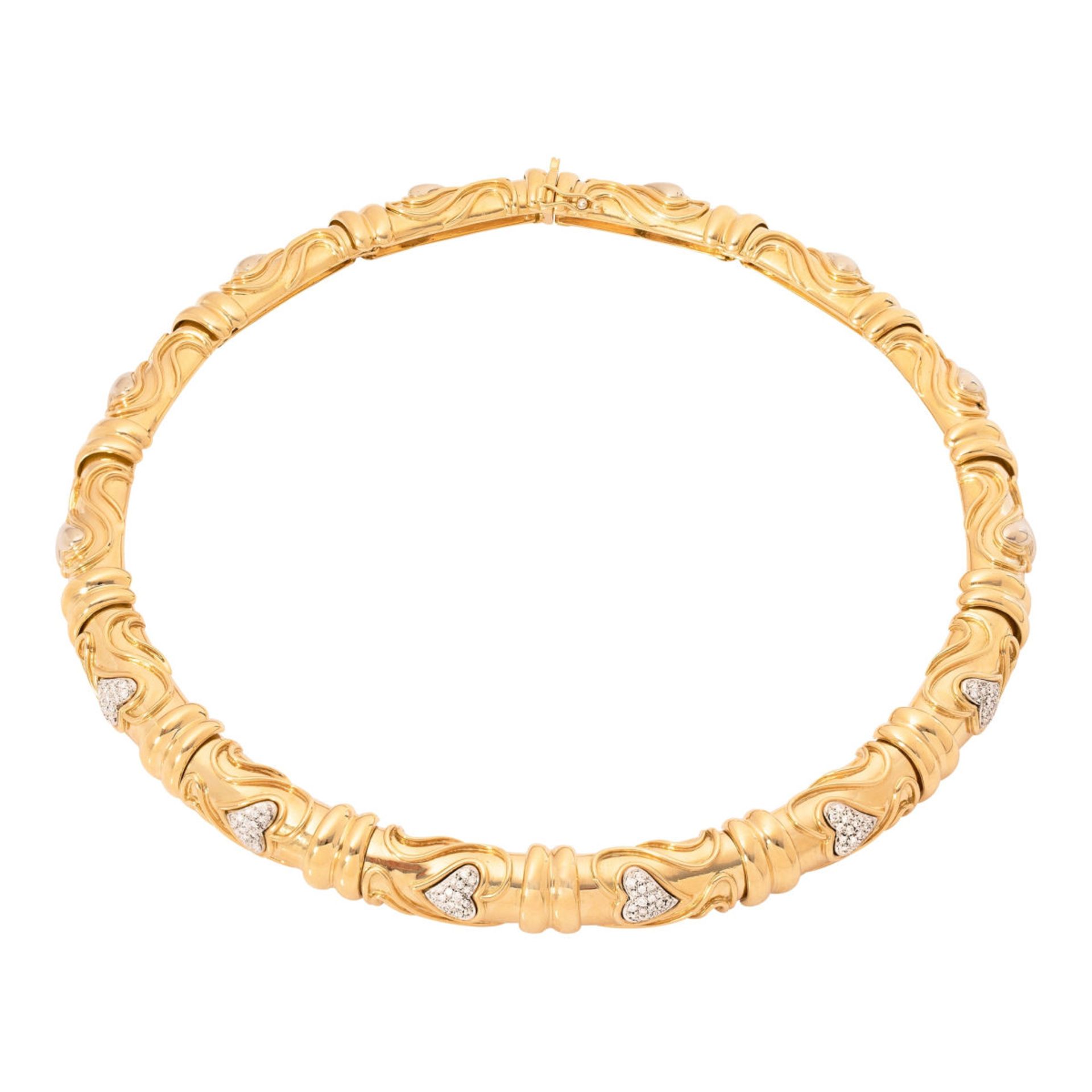 Wempe gold necklace with diamond hearts - Image 2 of 2