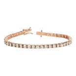 Roségold Alliancearmband mit Brillanten von zusammen über 7 Carat