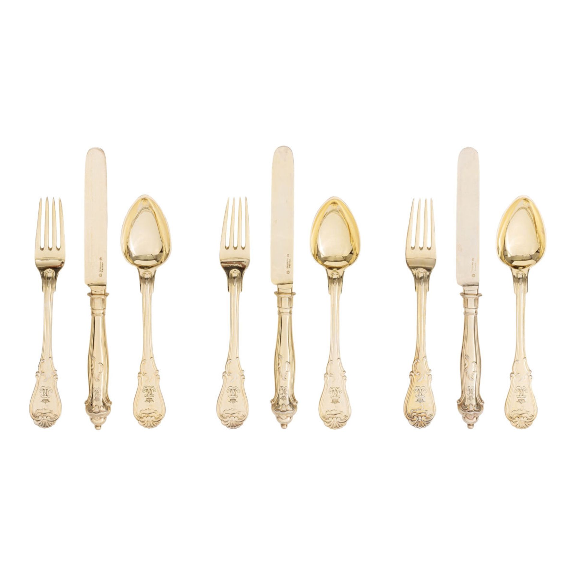 Berlin starter cutlery with crowned monogram