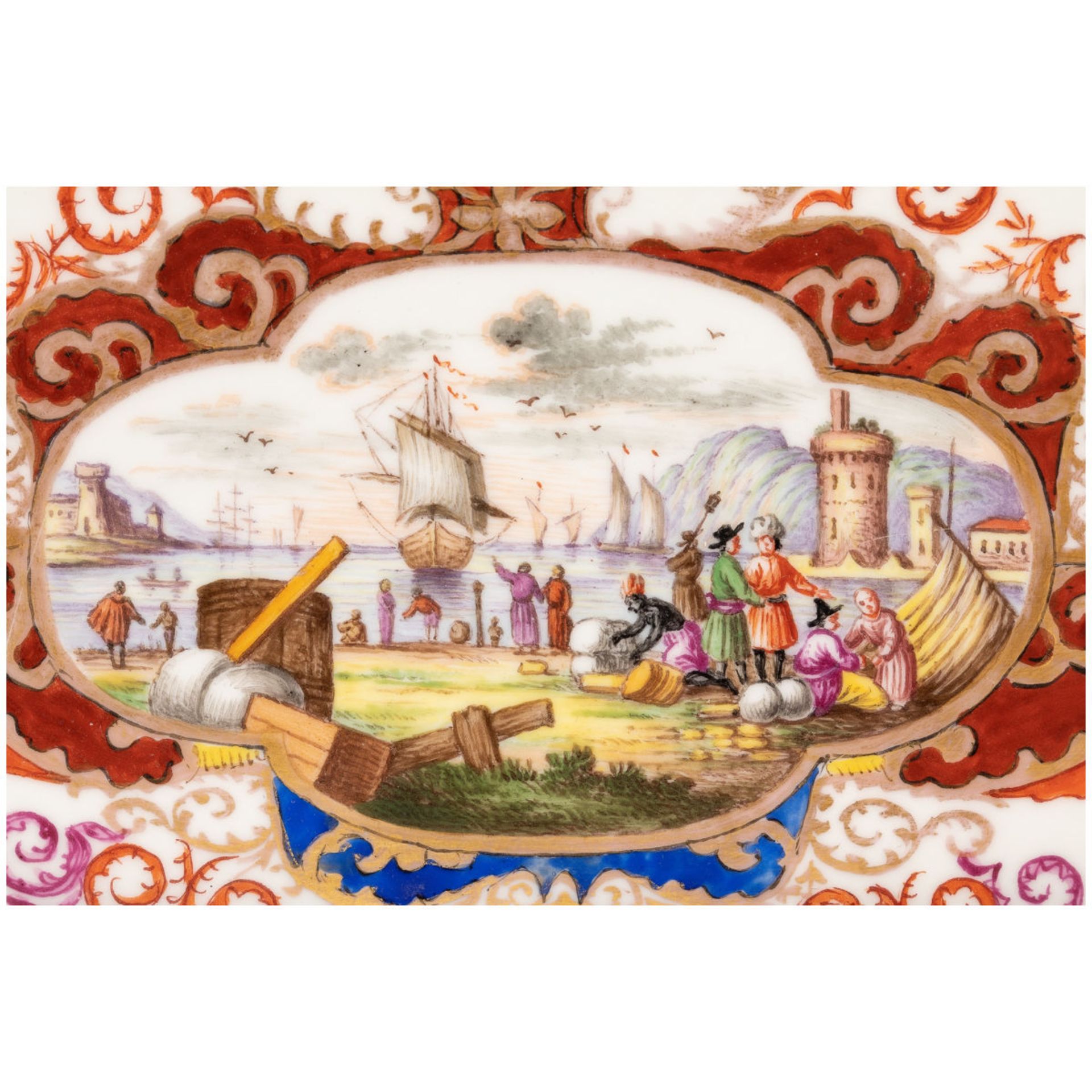 Dresden decorative plate with Kauffahrtei scene - Image 2 of 2