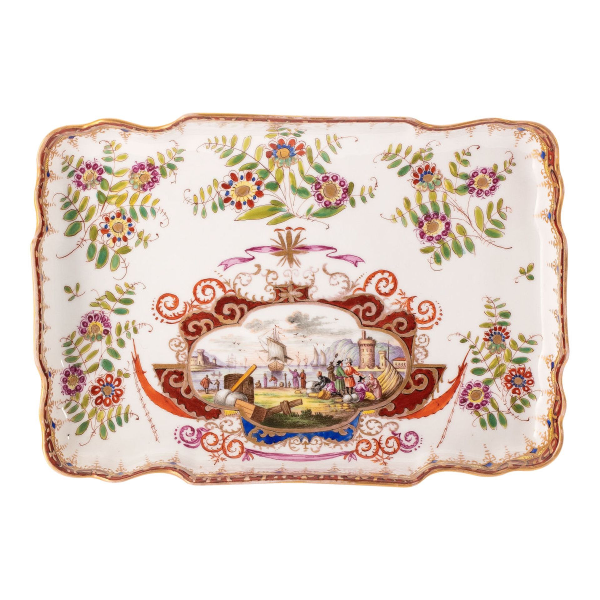 Dresden decorative plate with Kauffahrtei scene