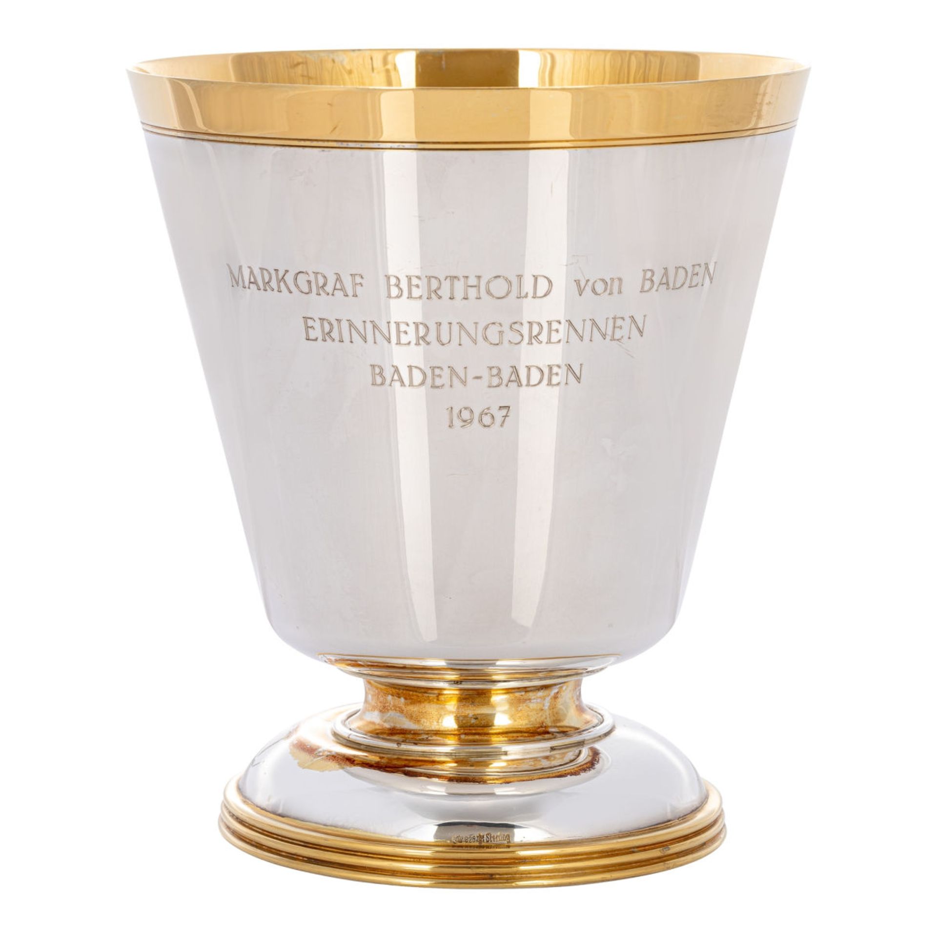 Margravial horse racing cup from Baden-Baden - Image 2 of 3