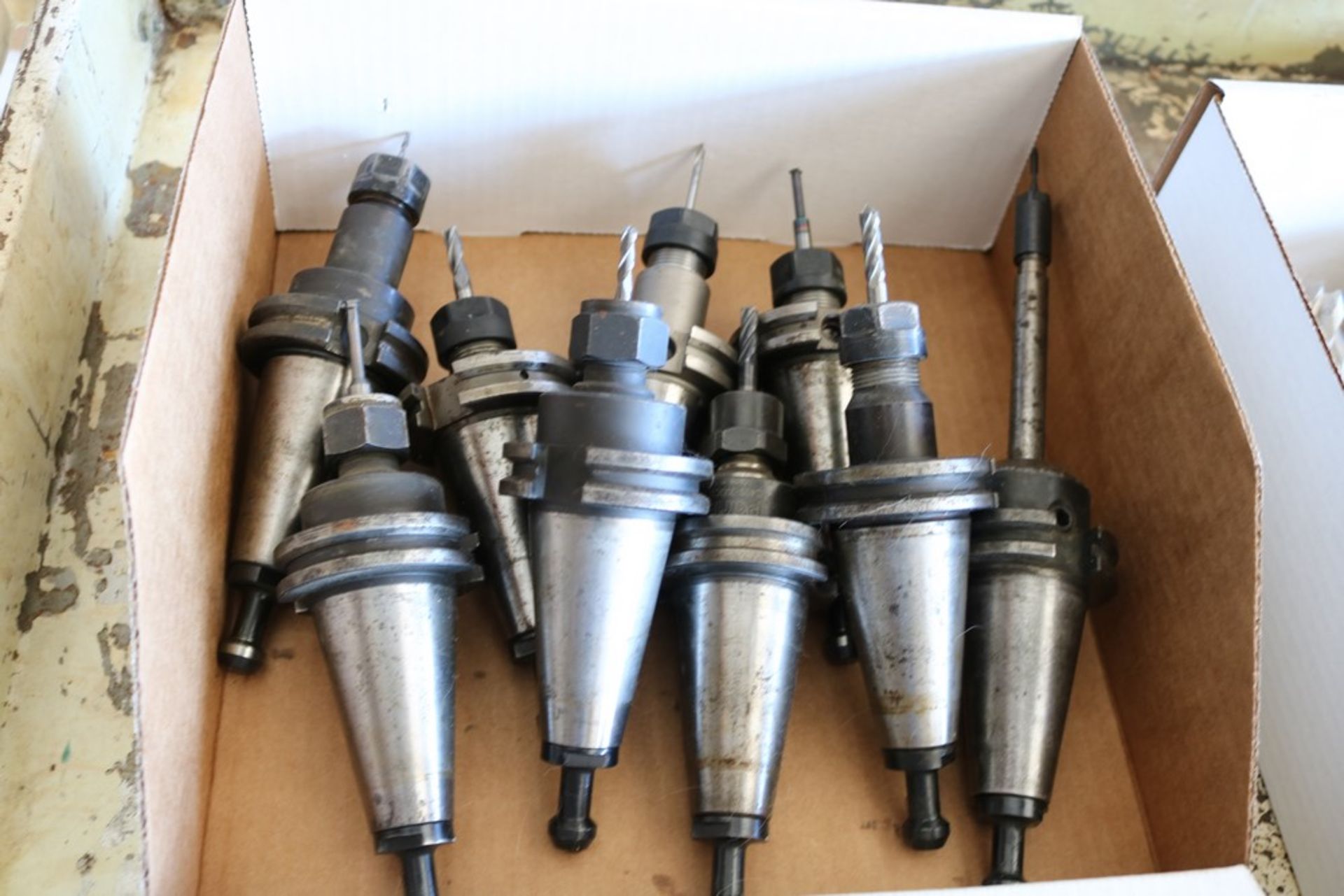 (9) CAT 40 Collet Tool Holders, Parlec and Others