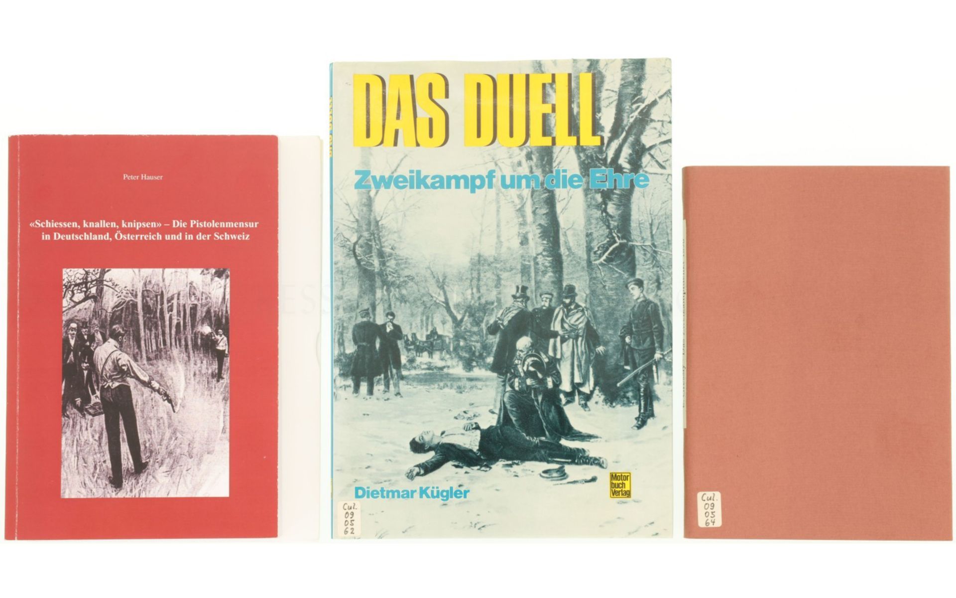 Konvolut von 3 Büchern zum Thema "Duell/Zweikampf"