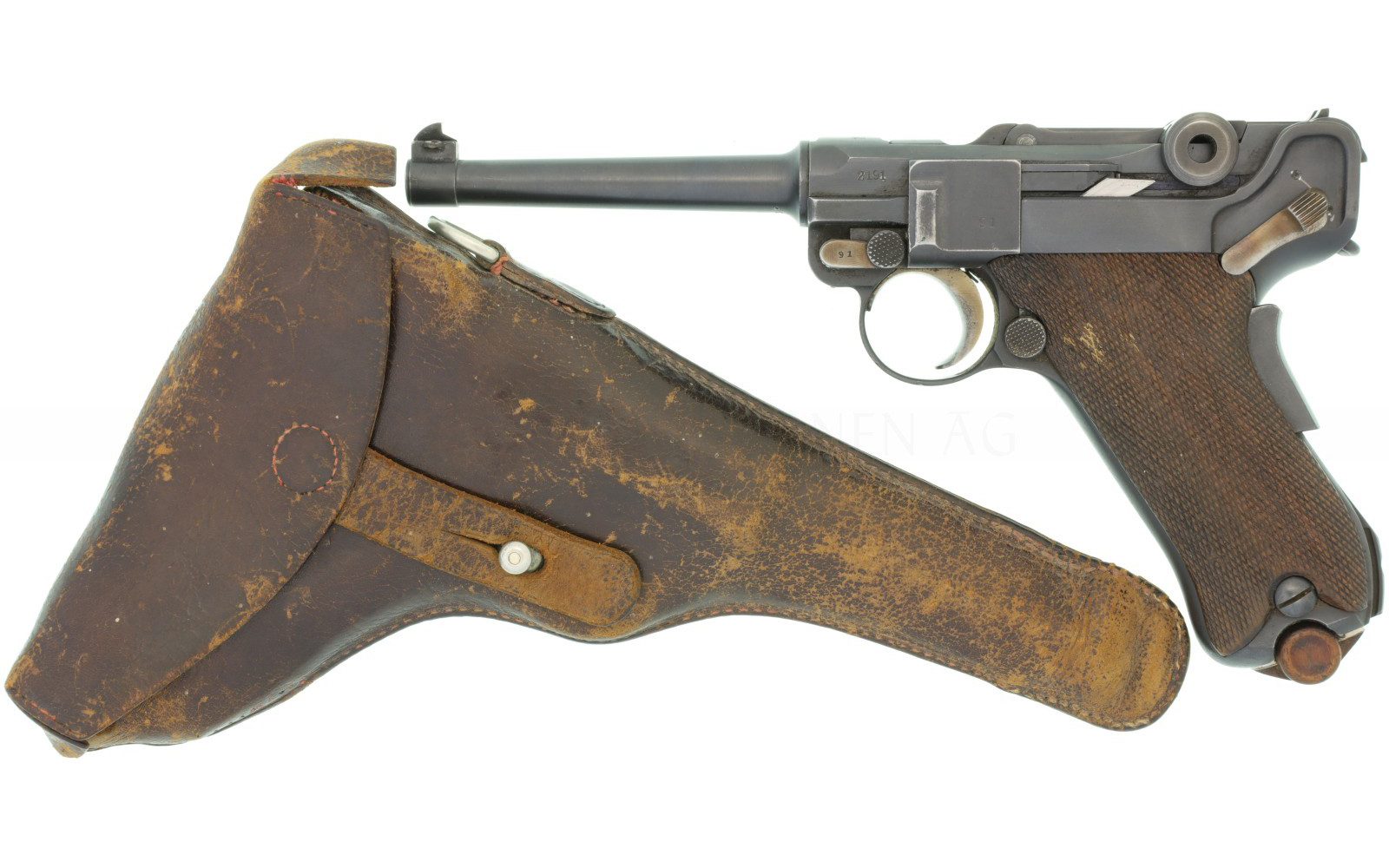 Pistole, Parabellum, Mod. P06/08, Schützenwaffe, Kal. 7.65P