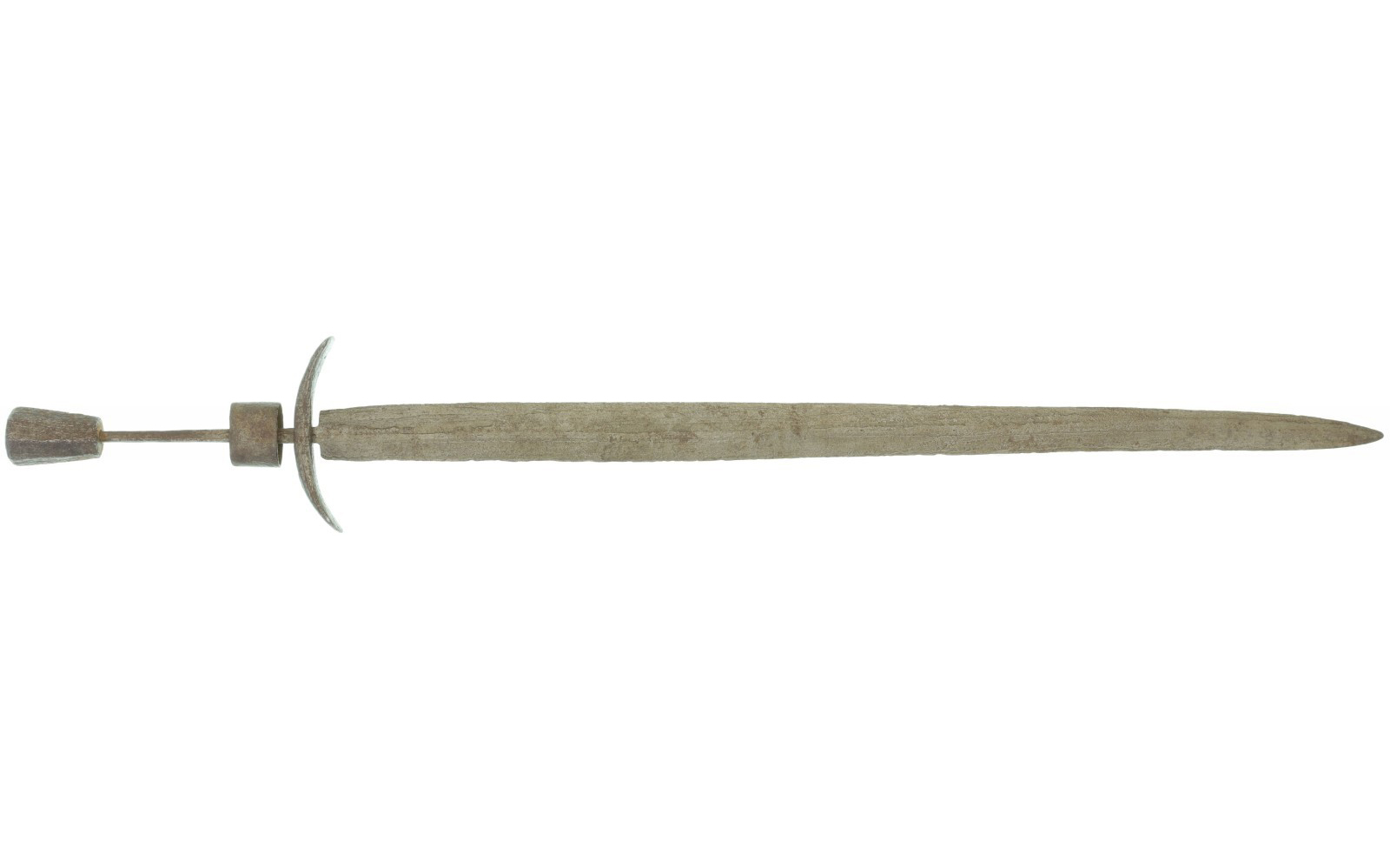 Mittelalterliches Kurzschwert, um 1250, restaurierter Wasserfund