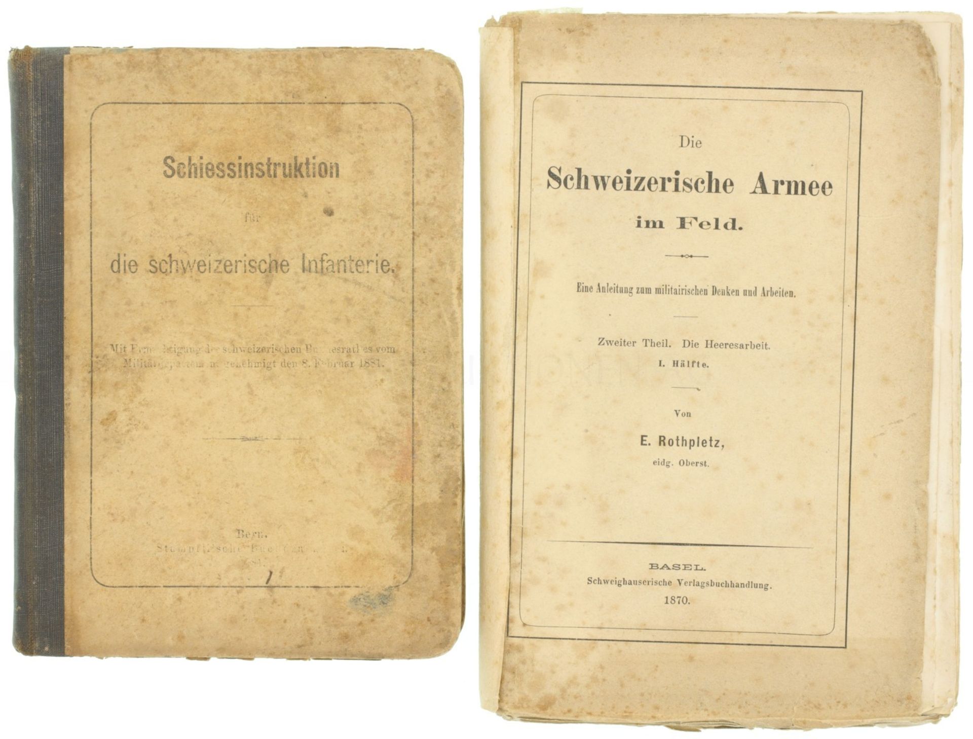 Konvolut von 2 Militärischen Reglementen 1870/1881